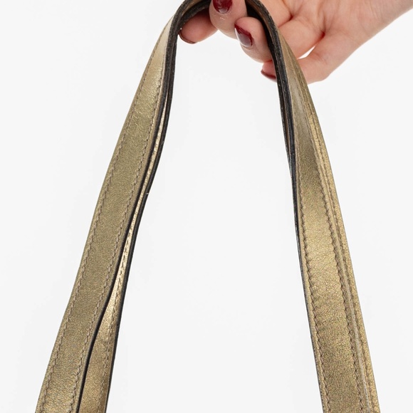 GUCCI Sherry Tote Bag Beige Gold GG Canvas Leather - Picture 3 of 10